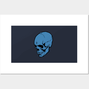 Skull- blue Posters and Art